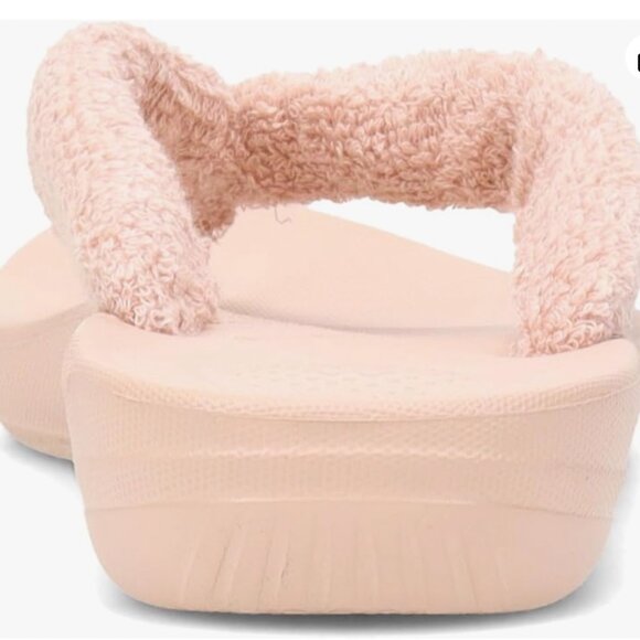 FitFlop Women's, iQushion Toweling Flip-Flop Beige Buff Size 8 Like New! - Picture 2 of 5